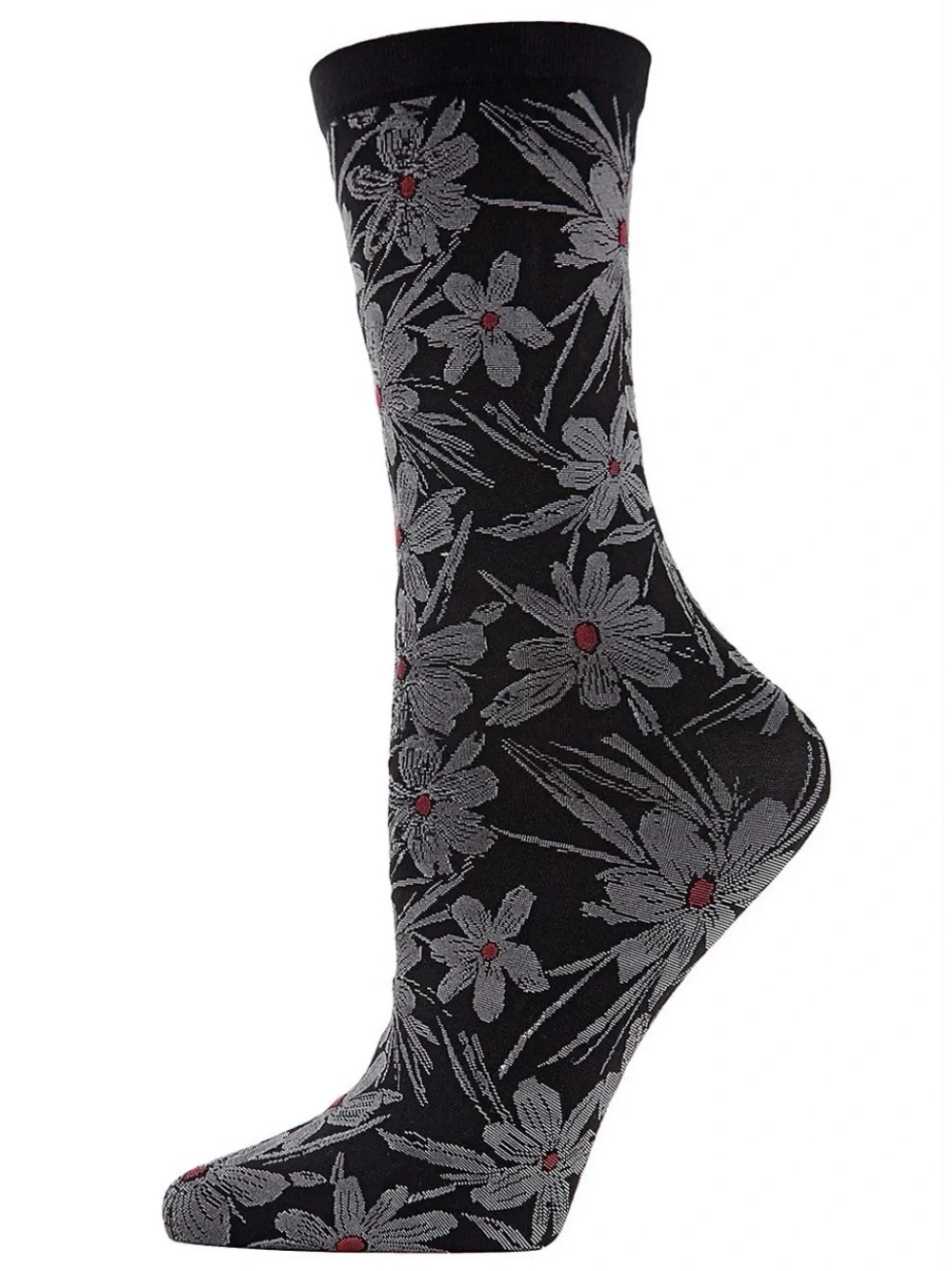 Natori Abstract Floral Crew Socks One Size 67% nylon/20% polyester/13% MSRP $18